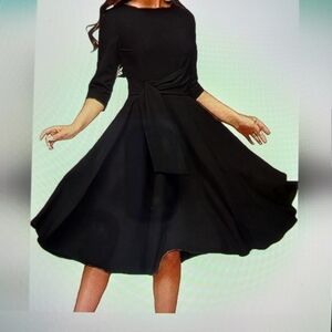 Fenjar Black 3/4 Sleeve Dress